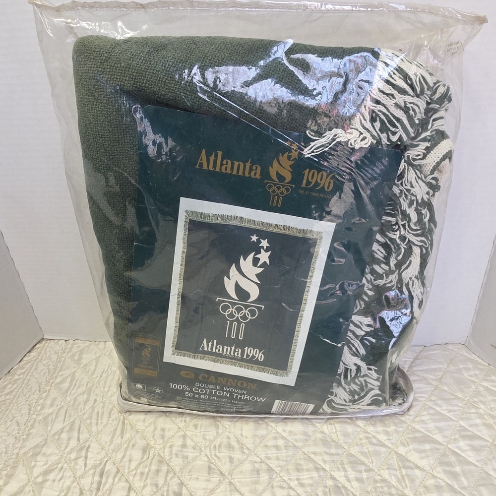1996 Atlanta‎ Georgia Summer Olympics Throw blanket 60x50 CANNON 100% Cotton NEW